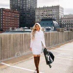 Small White Cowl Neck Dress